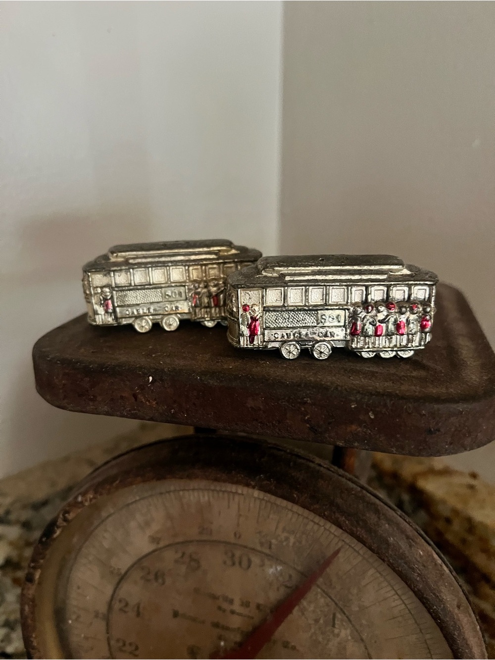 Silver San Francisco Streetcar Salt and Pepper Shakers